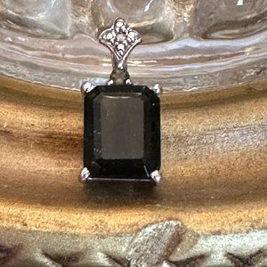 Chrysos Sterling Silver Green Stone Pendant